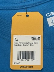 Carhartt Loose Fit Heavyweight Long-Sleeve Logo Sleeve Graphic T-Shirt TK0231-M