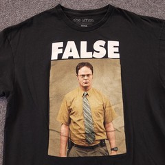 The Office Dwight Schrute False Meme Graphic T Shirt Mens XL Black Crew