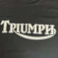Triumph Motorcycles T-Shirt Mens XL Black Retro Long Sleeve White Logo Biker