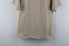 Vintage 90s Streetwear Mens Small Faded Blank Short Sleeve T-Shirt Beige Cotton