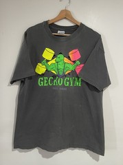 Vintage Gecko Gym Shirt XL Black Faded Trashed Maui Hawaii Beach Body Work Out
