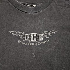 Vintage Orange County Choppers Shirt XL Motorcycle Flames Biker Grunge 21×28 In