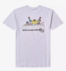Gorillaz Dinner Table T-shirt X-Large White Band Tee Animation