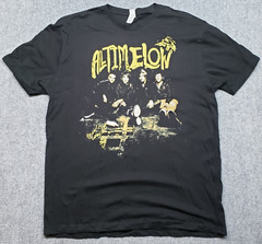 Rock Me All Time Low T-Shirt Mens XL Black Gold Cotton Crew Neck Short Sleeve