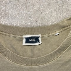 KITH Men’s Quinn Data Taupe Beige Heavyweight Logo Pocket Cotton Tee Shirt XL