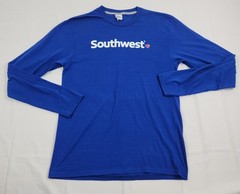 Port And Company T Shirt Mens Medium Blue Long Sleeve T Shirt Southwest Air Logo