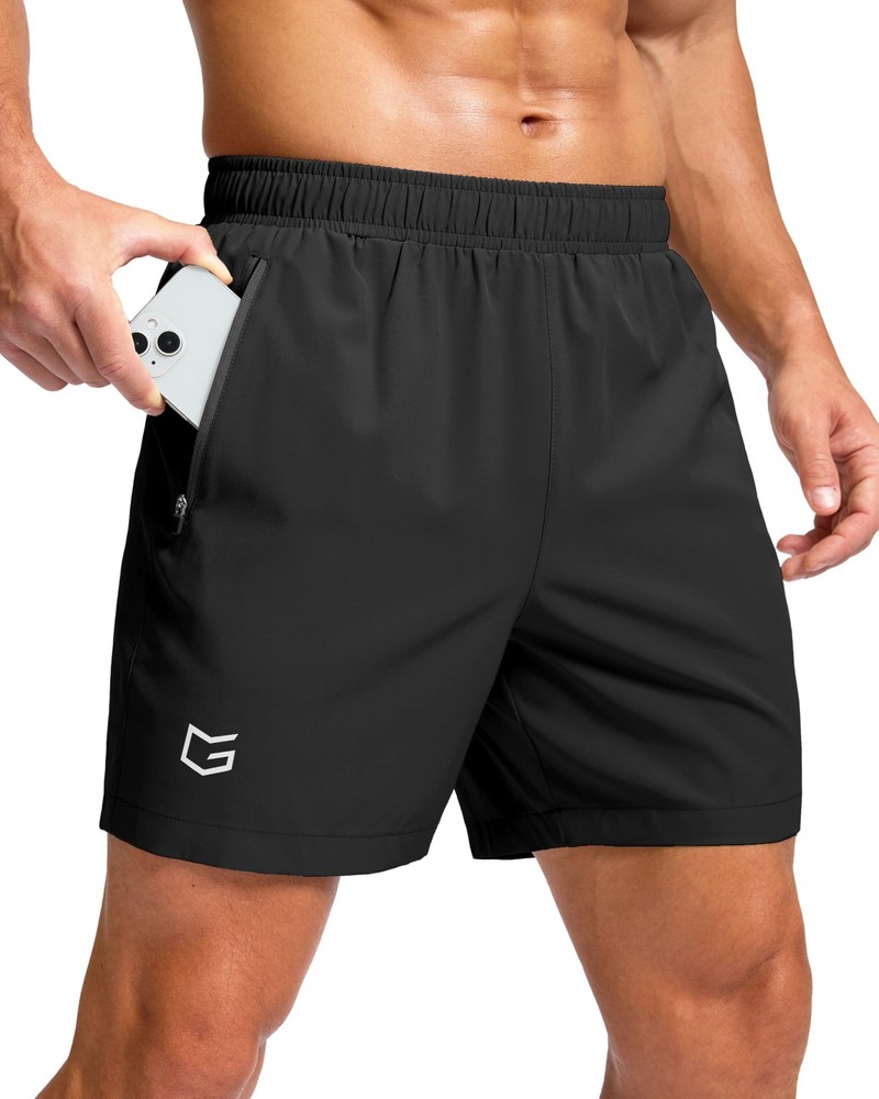 Men’s Athletic Running Shorts with Zipper Pockets Quick Dry 7″/ 5″/ 9″ Workou…