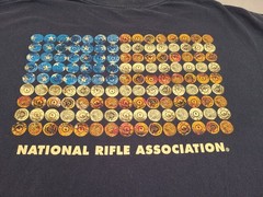 NRA Shirt Mens 3XL Blue American Flag Ammo Shell Logo USA 2-Sided