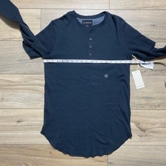 PacSun On the Byas Shirt Mens Long Sleeve Henley Shirt Size Small Longer Length