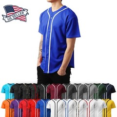 Mens Baseball Jersey Raglan Plain T Shirt Team Uniform Solid Hipster Button Tee