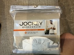 Jockey Generation 3 Pack Crew Neck “StayNew” Cotton T-Shirts White Size XL 46-48