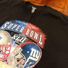 Reebok Super Bowl XLII T-Shirt 2XL Black New England Patriots New York Giants NF