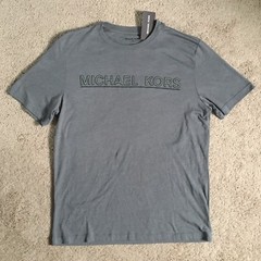 MICHAEL KORS Mens Grey Ash Melange Logo Tee Shirt KF75GJPFV4 (Large) NWT $49.50