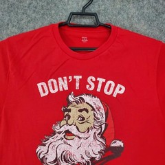 Don’t Stop Believing Santa Shirt Mens XL Red Holiday Time Christmas Tee