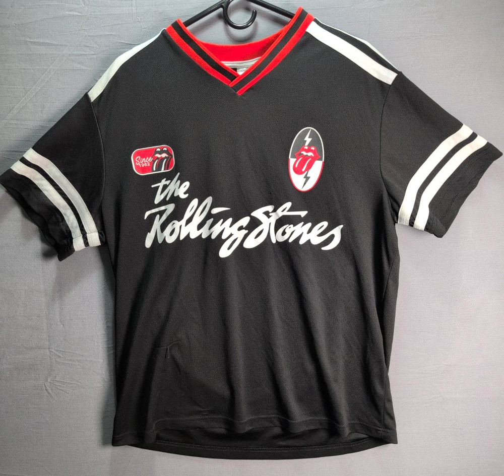The Rolling Stones Shirt Large 42-44 Black Polyester Established 1962 Logo
