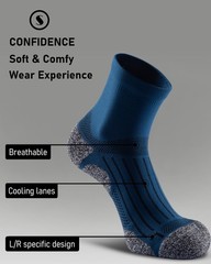 Quarter Compression Socks Mens Womens Cushioned Running Hiking Socks