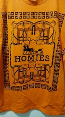 Maxi Milian Shirt “Homies Paris” Pattern Shirt Size 2XL Orange Front Gray Back