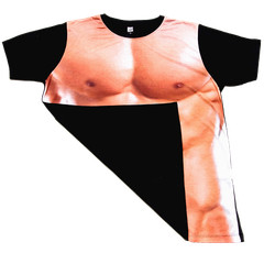 Train Gym Six PacK Washboard Belly Summer Fun Shirt Malle Funshirt M, L