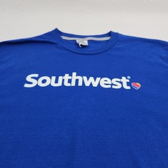 Port And Company T Shirt Mens Medium Blue Long Sleeve T Shirt Southwest Air Logo