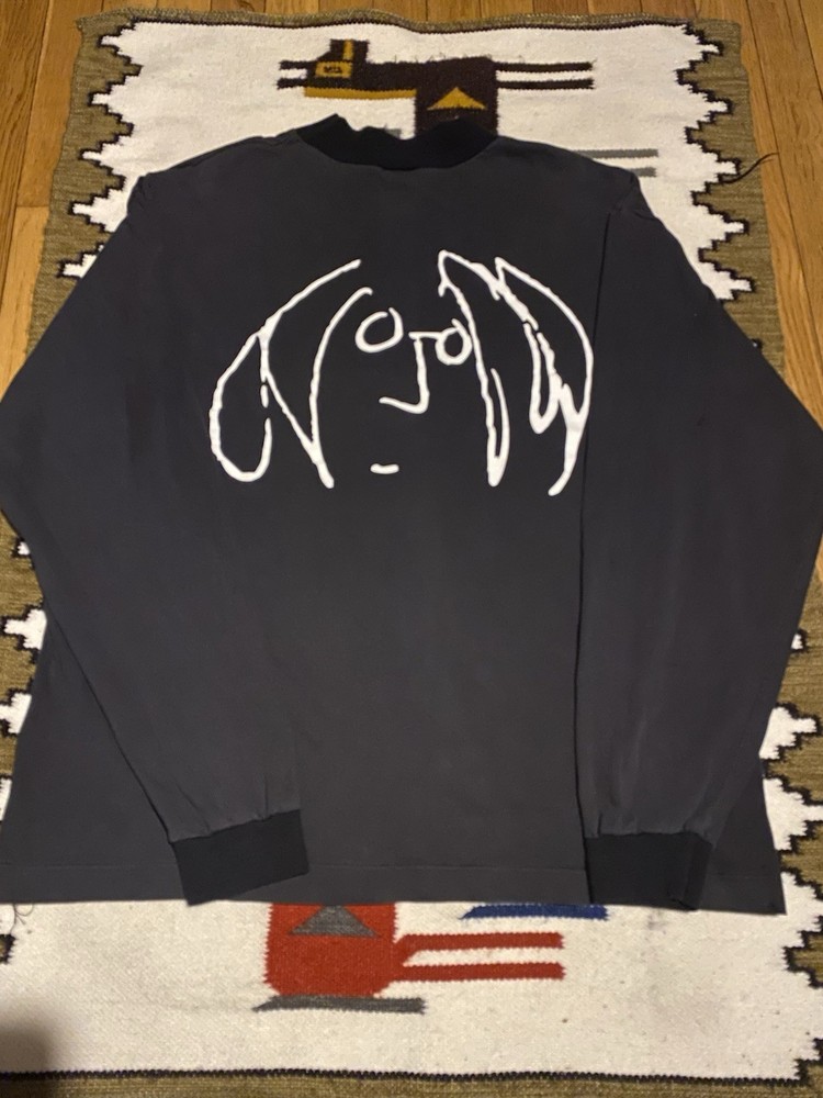Vtg 90s Leggoons Brand John Lennon Imagine Long Sleeve Shirt Distressed Faded