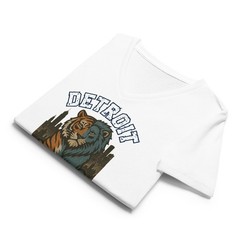 WOMENS V NECK Detroit Grit Shirt For Lions Fan Tigers Baseball All Grit Lions