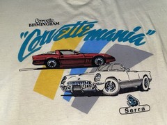 Vntg Birmingham AL Corvette-mania Yellow Single Stitch Jerzees XL Serra T-shirt