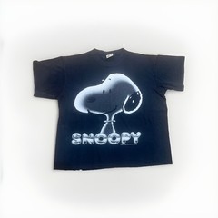 Vintage Peanuts Collection Snoopy AOP T-shirt Black Mens XL Deadstock