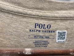 POLO Ralph Lauren Big & Tall OATMEAL TAN Short Sleeve Crewneck T Shirt 3XLT S44