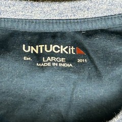 UNTUCKit Lambert Striped Cotton Crewneck T Shirt Mens L Navy Nautical Casual