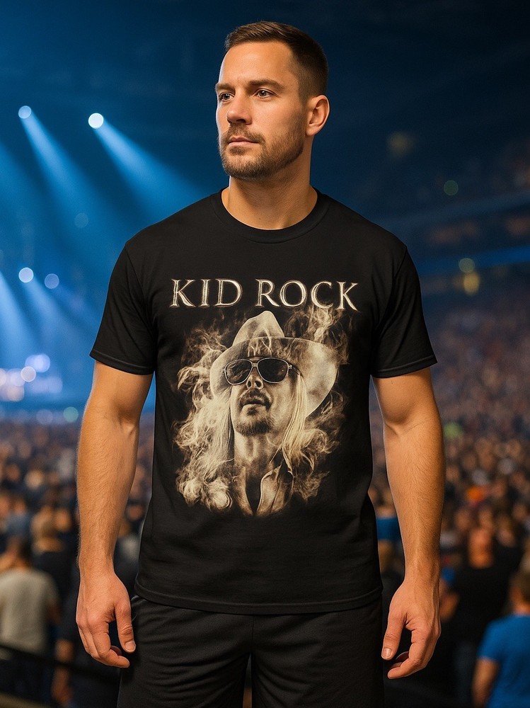 Kid Rock 2XL Band Tee Rock Music Black T Shirt Houston Rodeo 2016 Double Sided