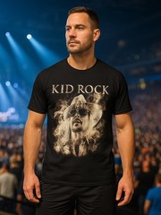 Kid Rock 2XL Band Tee Rock Music Black T Shirt Houston Rodeo 2016 Double Sided