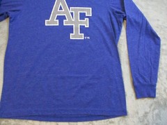 Air Force Shirt Mens Medium Blue Fighting Falcons Military Long Sleeve Retired