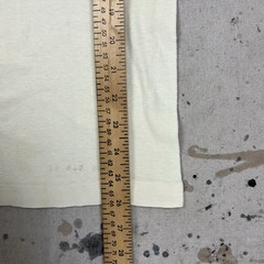 Vintage 40s Hanes Ribbed Cotton White T Shirt Mens S Mounted Collar Distressed