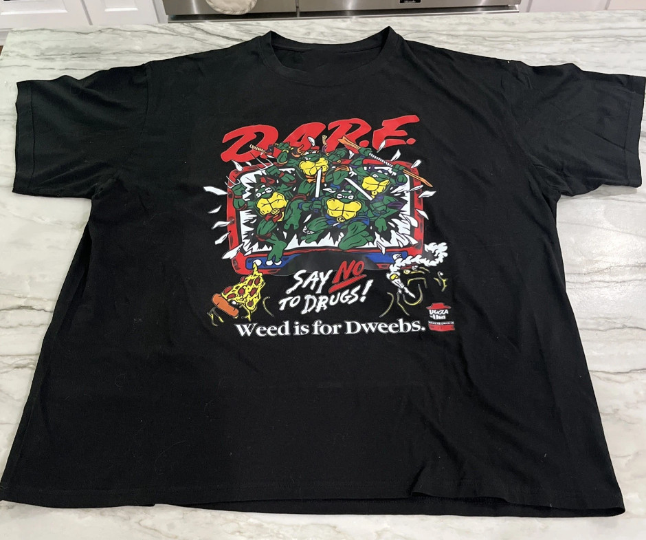 DARE Say No To Drugs! Ninja Turtles Classic Retro Graphic T-Shirt 90’s ERA