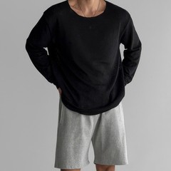 Men’s Knitted Long Sleeve T Shirt Solid Color for Daily Vacation Style