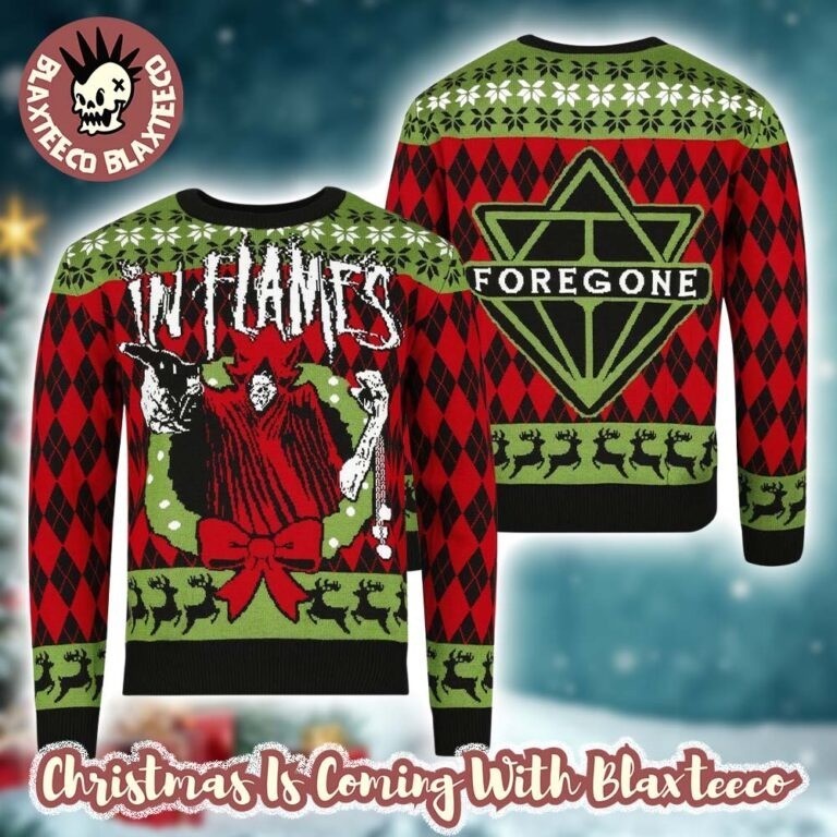 In Flames Foregone Xmas Wreath 2025 Holiday Ugly Christmas Sweater