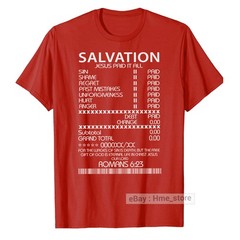 Salvation Jesus Paid It All T-shirt Fun Receipt Romans Bible Scripture Christian