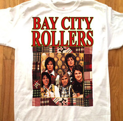 Bay City Rollers band poster white T-shirt short sleeve JN2429
