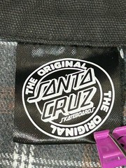 Santa Cruz Skateboard Longsleeve Button Up Shirt Screaming Hand Utility Black