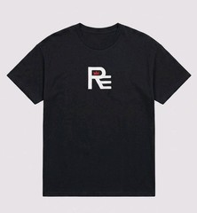 Size Large black Cotton Crew Neck T Shirt Short Sleeve By Private Label