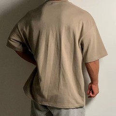 Men’s Oversize Drop Shoulder Muscle T‑Shirt Loose Fit Gym Fitness Streetwear