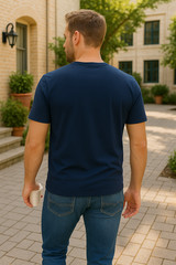 GAP Men’s V-Neck T-Shirt Navy Blue Size Large L Casual Soft Cotton Tee Top