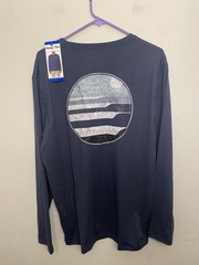 Hang Ten Men Long Sleeve Sun Tee UPF 50+ Quick-dry fabric, Lightweight Dark Blue