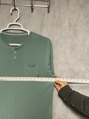 FREE FLY Shirt Men XL Green Henley Performance Bamboo Active Workout Gym Tee