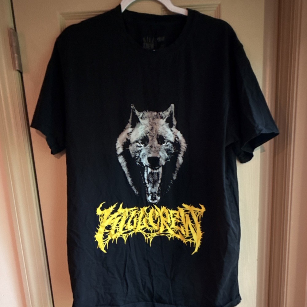 Kill Crew Portable Series PC-1 Black Wolf Graphic Logo Crew Neck XL Men’s Tee