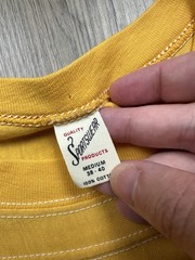 60s VINTAGE Kappa Alpha Theta Fraternity Yellow Cotton Jersey Shirt Size Medium
