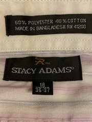 Stacy Adams Dress Shirt 18-36/37 Pink Stripes (C2)