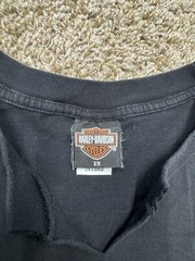 Harley Davidson Shirt Sz 2XL Austin Texas Smoking Bull Cut Sleeves Distresed Y2K
