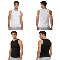 Men’s Shirts Irregular Vest Ribbed T-Shirt Daily Wear Tank Top Mesh Clothing