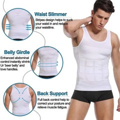 US Men Slimming Body Shaper Shirt Full Waist trainer Shapewear Corsets Gym Vest